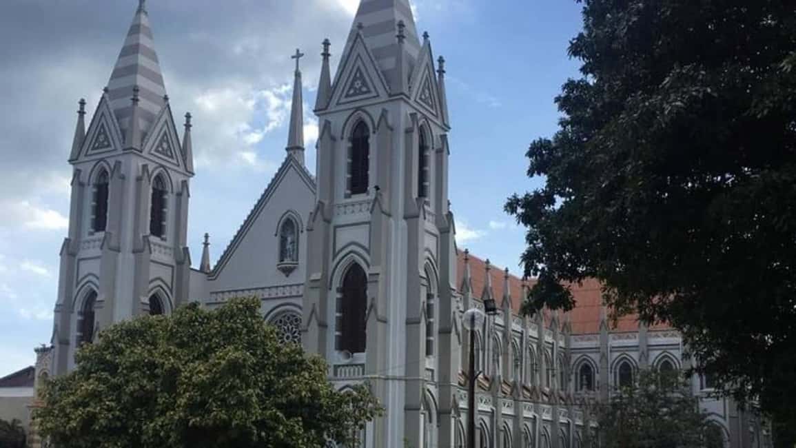Negombo Private Tour: Market, Temples & Canal - St. Sebastian’s Church on Sea Street: Quick, Atmospheric, and Close to the Water