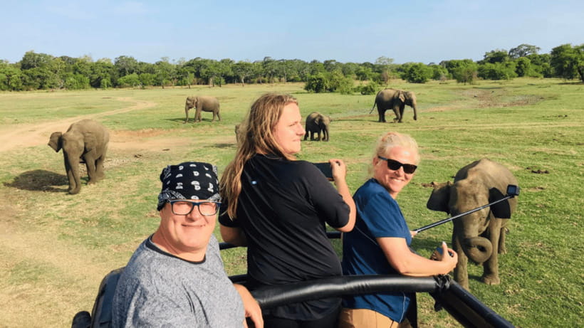 Sigiriya Rock Hike & Minneriya Elephant Safari – Day Tour - Minneriya safari in a 4x4 jeep: finding elephants in the wild